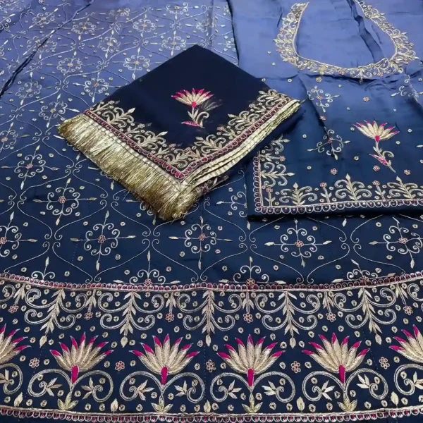 Blue Rajputi Poshak