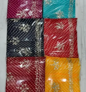 Lehariya Half Pure Fabric Pittan Machine Work Poshak