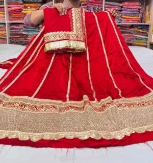 Satin Fabric Pure Odhna Poshak