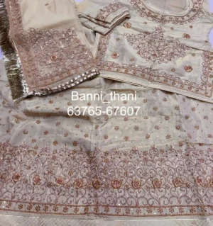 Tissue Fabric Pure Odhna Zardosi Handwork Poshak