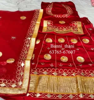 Pure Silk Pure Thakur ji Odhani Silver Laffa Machine Work Poshak