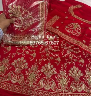 Bember Satin Pure Odhna Zardosi Handwork Poshak