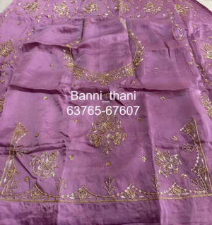 Bember Satin Pure Odhna Zardosi Handwork Poshak