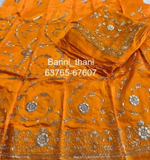 Bember Satin Pure Odhna Zardosi Handwork Poshak