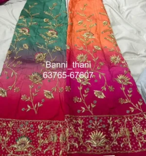 Bember Satin Pure Odhna Zardosi Handwork Poshak