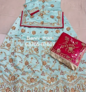 Bember Satin Pure Odhna Zardosi Handwork Poshak
