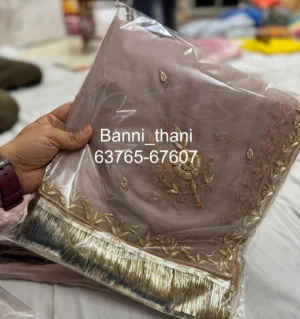 Bember Satin Pure Odhna Zardosi Handwork Poshak