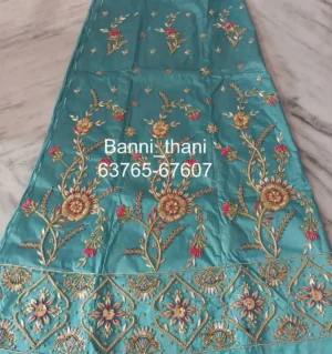 Bember Satin Pure Odhna Zardosi Handwork Poshak