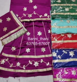 Choti baisa Satin Laffa Machine Work Poshak