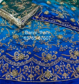 Bember Satin Pure Odhna Zardosi Handwork Poshak