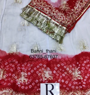 Half Pure Faag Pittan Machine Work Poshak