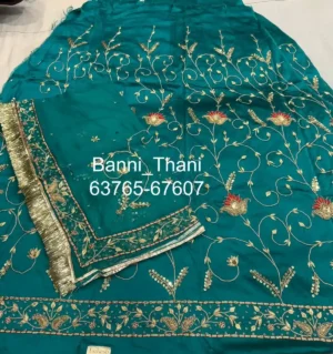 Bember Satin Pure Odhna Zardosi Handwork Poshak