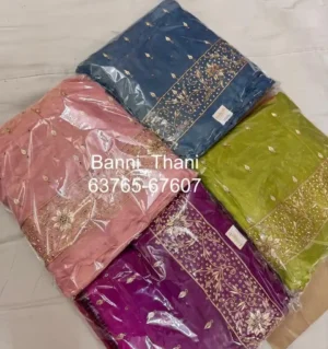 Tissue Fabric Pure Odhna Zardosi Handwork Poshak