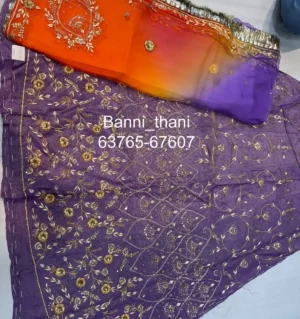 Tissue Fabric Pure Odhna Zardosi Handwork Poshak