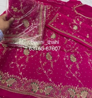 Bember Satin Pure Odhna Zardosi Handwork Poshak