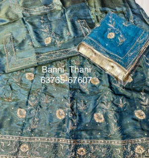 Tissue Fabric Pure Odhna Zardosi Handwork Poshak