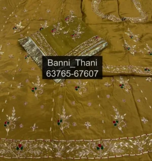 Natural Crepe Pure Odhna Zardosi Handwork Poshak