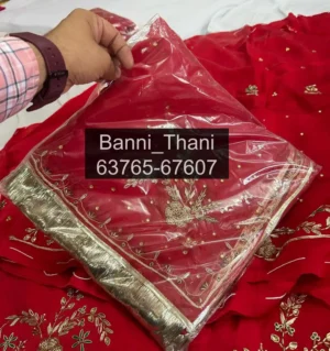 Natural Crepe Pure Odhna Zardosi Handwork Poshak