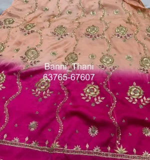 Bember Satin Pure Odhna Zardosi Handwork Poshak