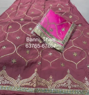 Bember Satin Pure Odhna Zardosi Handwork Poshak