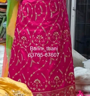 Bember Satin Pure Odhna Zardosi Handwork Poshak