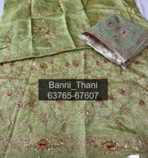 Tissue Fabric Pure Odhna Zardosi Handwork Poshak