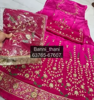 Bember Satin Pure Odhna Zardosi Handwork Poshak
