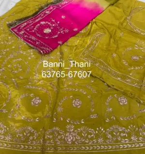 Natural Crepe Pure Odhna Zardosi Handwork Poshak