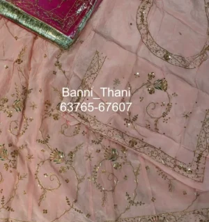 Bember Satin Pure Odhna Zardosi Handwork Poshak