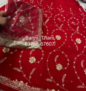 Bember Satin Pure Odhna Zardosi Handwork Poshak