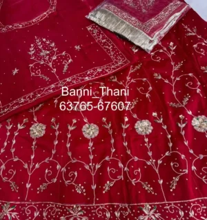 Bember Satin Pure Odhna Zardosi Handwork Poshak