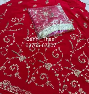 Bember Satin Pure Odhna Zardosi Handwork Poshak