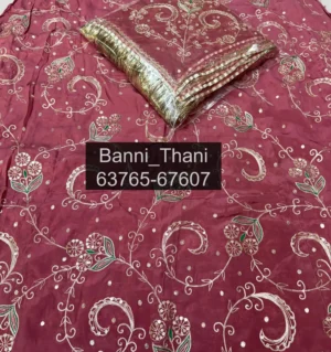 Natural Crepe Fabric Pure Odhna Aari Handwork Poshak