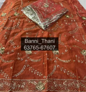 Tissue Fabric Pure Odhna Zardosi Handwork Poshak
