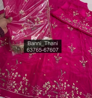 Natural Crepe Pure Odhna Zardosi Handwork Poshak