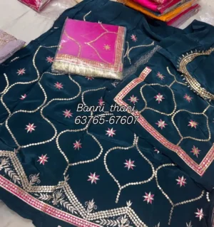 Bember satin fabric Pyor Thakurji odhni Gotta patti Poshak