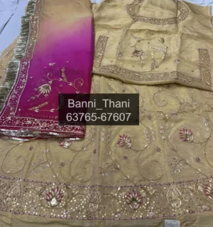 Tissue fabric Pure thakurji odhni Zardosi Poshak