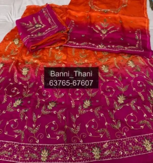 Bember satin Pure thakurji odhni Zardosi Poshak