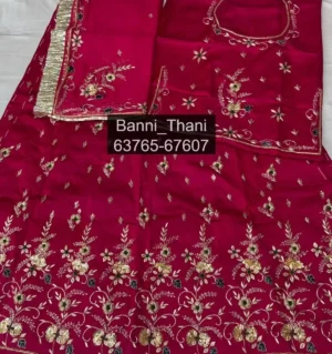Bember satin fabric Pure thakurji odhni Dabka sequence zardosi Poshak