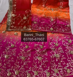 Bember satin Pure thakurji odhni Sequence zardosi Poshak