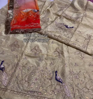 Tissue fabric Pure thakurji odhni Dabka sequence Poshak