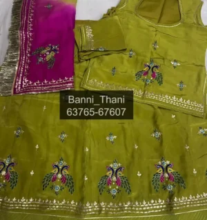 Natural Crepe Pure Thakurji Odhna Resham Pitta Handwork Poshak