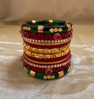 Rajputi Bur Dhalu Chura With Gold Polish Aanwla