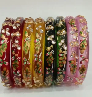 Crystal Acrylic Bur Kadda Emboss Painted