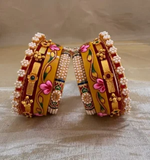 Rajputi Bur Dhalu Oil Painted Chura