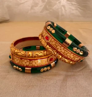 Rajputi Bur Dhalu Chura With Gold Polish Aanwla