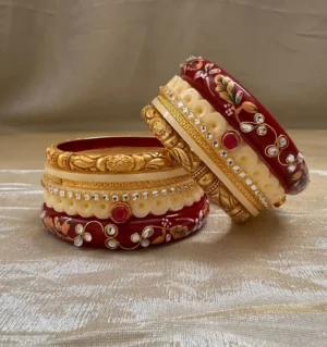 Trending Rajputi Bur Dhalu Chura With Gold Polish Aanwla for Women's