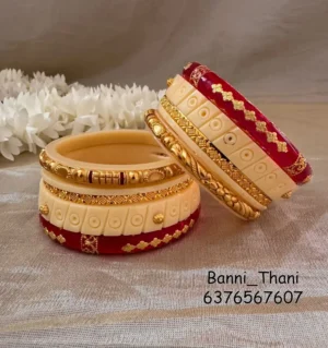 Rajputi Bur Dhalu Chura With Gold Polish Aanwla