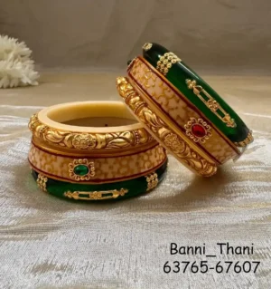 Rajputi Bur Dhalu Chura With Gold Polish Aanwla