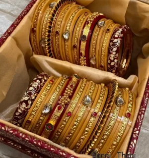 Rajputi Bur Dhalu Chura With Gold Polish Aanwla